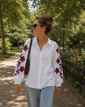 BLOUSE WIT BORDEAUX