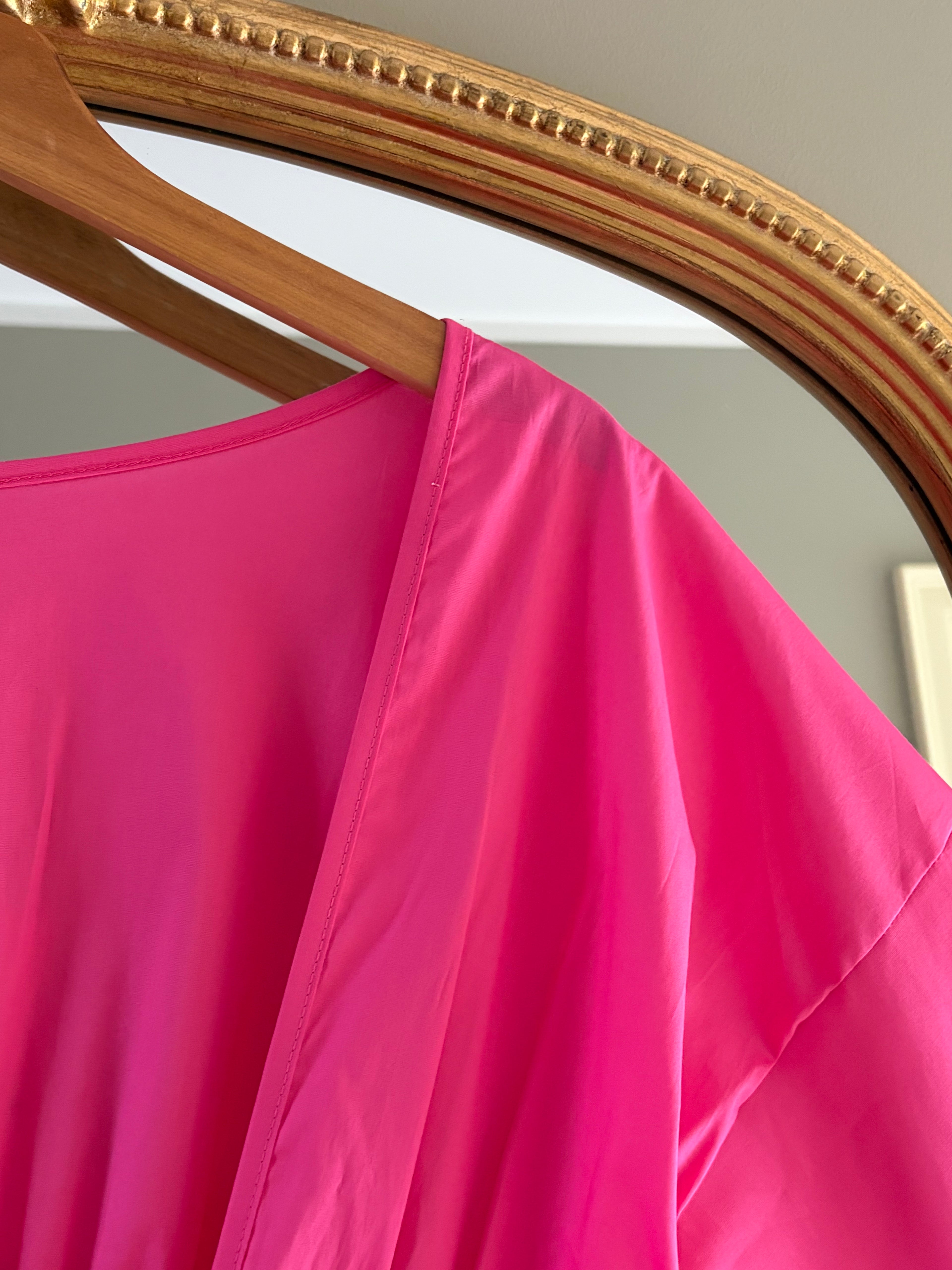 Blouse met strik fuchsia