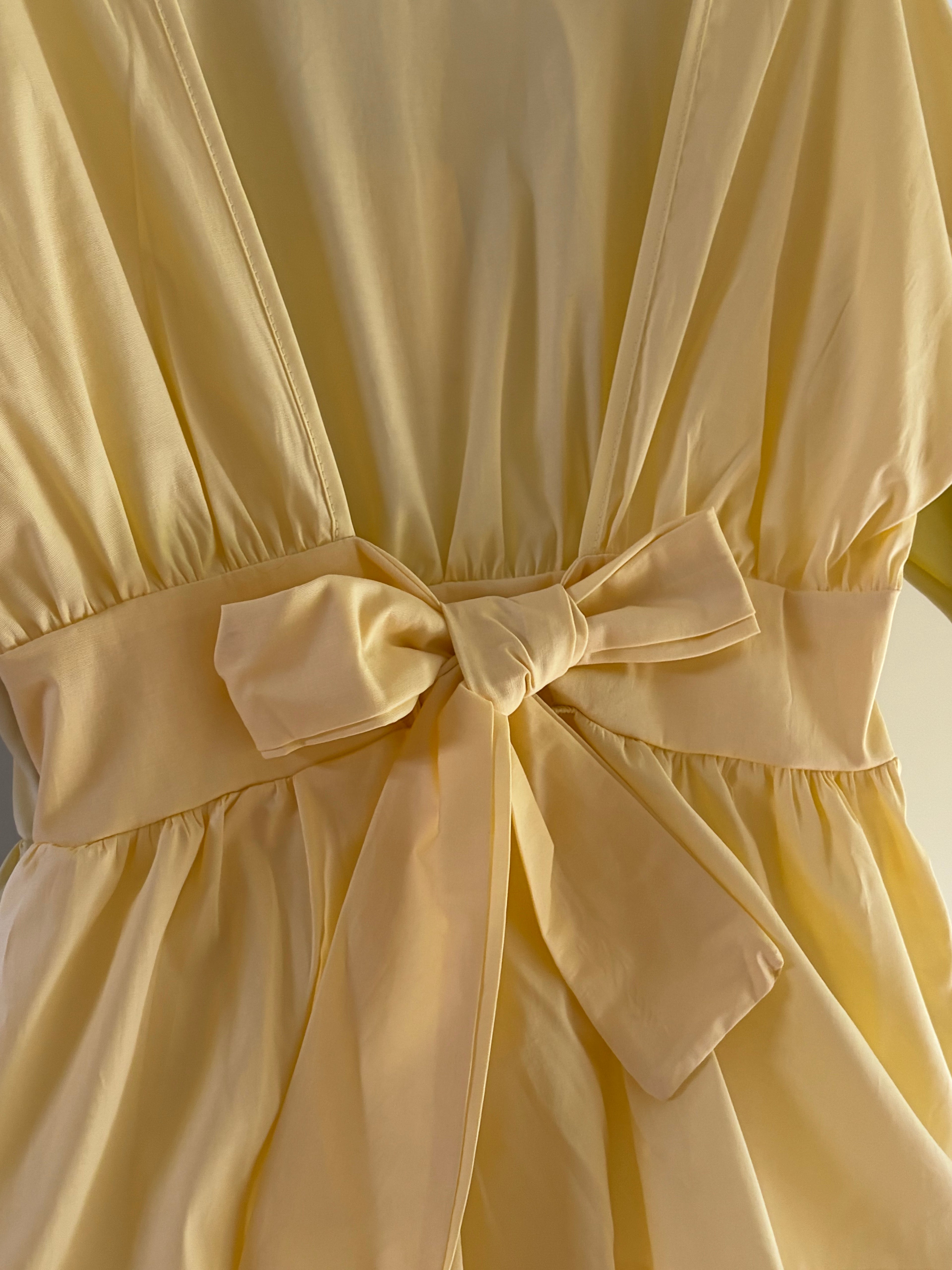 Blouse met strik geel